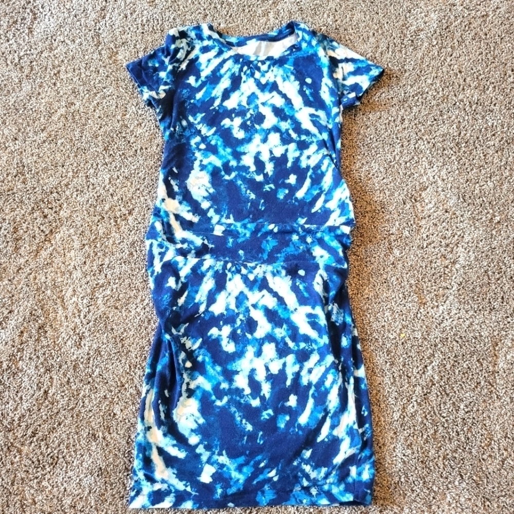 Old navy blue tie dye Maternity midi dress size small